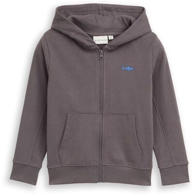 TOM TAILOR Jungen Basic Hoodie Sweatjacke, grau, Uni, Gr. 104/110 TOM TAILOR Jungen Basic Hoodie Sweatjacke, grau, Uni, Gr. 104/110