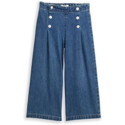 TOM TAILOR Mädchen Wide Leg Jeans, blau, Uni, Gr. 128 TOM TAILOR Mädchen Wide Leg Jeans, blau, Uni, Gr. 128