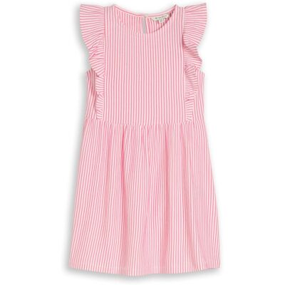 TOM TAILOR Mädchen Mini-Kleid mit Streifenmuster, weiß, Gestreift, Gr. 128/134 TOM TAILOR Mädchen Mini-Kleid mit Streifenmuster, weiß, Gestreift, Gr. 128/134