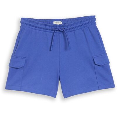 TOM TAILOR Mädchen Cargo Sweat-Shorts, blau, Uni, Gr. 128 TOM TAILOR Mädchen Cargo Sweat-Shorts, blau, Uni, Gr. 128