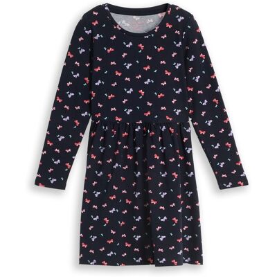 TOM TAILOR Mädchen Mini-Kleid mit Muster, blau, Gemustert, Gr. 104/110 TOM TAILOR Mädchen Mini-Kleid mit Muster, blau, Gemustert, Gr. 104/110