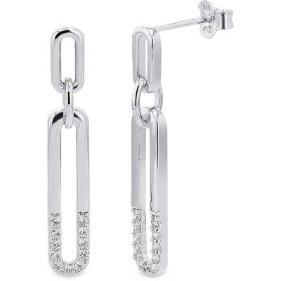 TOM TAILOR Damen Ohrhänger Silber 925 - Stein Zirkonia weiß, silber, Gr. ONESIZE TOM TAILOR Damen Ohrhänger Silber 925 - Stein Zirkonia weiß, silber, Gr. ONESIZE