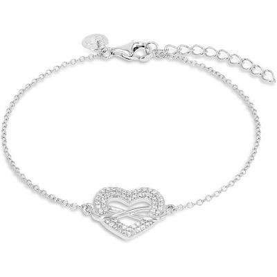 TOM TAILOR Damen Armband Herz Infinity Silber 925 - Stein Zirkonia weiß, silber, Herz, Gr. ONESIZE TOM TAILOR Damen Armband Herz Infinity Silber 925 - Stein Zirkonia weiß, silber, Herz, Gr. ONESIZE