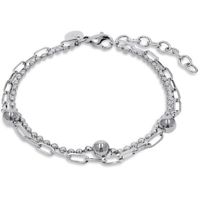 TOM TAILOR Damen Gliederarmkette aus Edelstahl silber, silber, Gr. ONESIZE TOM TAILOR Damen Gliederarmkette aus Edelstahl silber, silber, Gr. ONESIZE