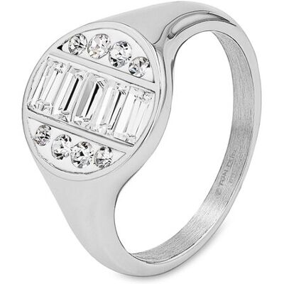 TOM TAILOR Damen Ring aus Edelstahl - Stein Preciosa weiß, silber, Gr. 60/19 TOM TAILOR Damen Ring aus Edelstahl - Stein Preciosa weiß, silber, Gr. 60/19