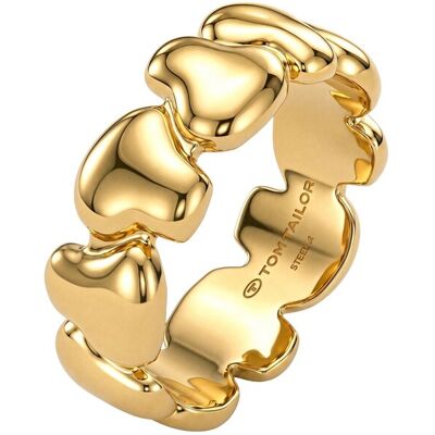 TOM TAILOR Damen Ring mit Herzen - Edelstahl gold, gold, Herz, Gr. 54/17 TOM TAILOR Damen Ring mit Herzen - Edelstahl gold, gold, Herz, Gr. 54/17