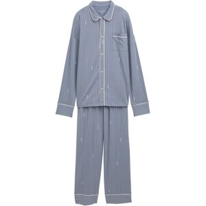 TOM TAILOR Damen Pyjama-Set mit Streifenmuster, blau, Gestreift, Gr. 46 TOM TAILOR Damen Pyjama-Set mit Streifenmuster, blau, Gestreift, Gr. 46