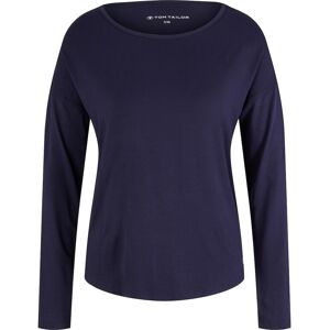 TOM TAILOR Damen Pyjama-Langarmshirt, blau, Uni, Gr. 46 TOM TAILOR Damen Pyjama-Langarmshirt, blau, Uni, Gr. 46
