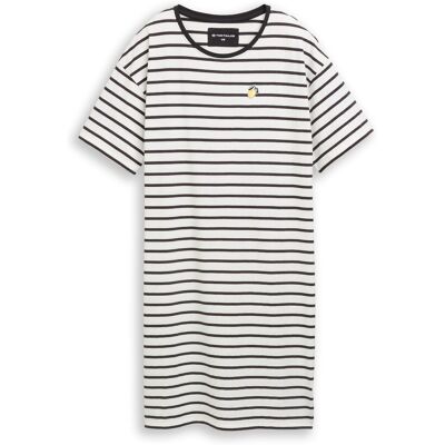TOM TAILOR Damen Nachthemd mit Streifenmuster, weiß, Gestreift, Gr. 36 TOM TAILOR Damen Nachthemd mit Streifenmuster, weiß, Gestreift, Gr. 36
