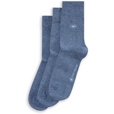 TOM TAILOR Damen Dreierpack Basic Socken, blau, Print, Gr. 35-38 TOM TAILOR Damen Dreierpack Basic Socken, blau, Print, Gr. 35-38