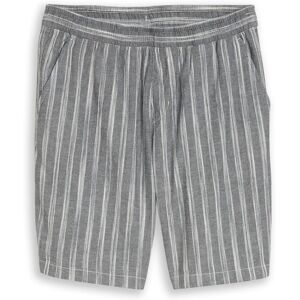 TOM TAILOR DENIM Herren TTRELAXED Shorts mit Leinenanteil, schwarz, Gestreift, Gr. S TOM TAILOR DENIM Herren TTRELAXED Shorts mit Leinenanteil, schwarz, Gestreift, Gr. S