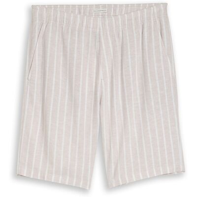 TOM TAILOR DENIM Herren TTRELAXED Shorts mit Leinenanteil, grau, Gestreift, Gr. XXL TOM TAILOR DENIM Herren TTRELAXED Shorts mit Leinenanteil, grau, Gestreift, Gr. XXL