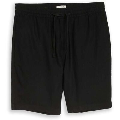 TOM TAILOR DENIM Herren TTRELAXED Shorts mit Leinenanteil, schwarz, Uni, Gr. XXL TOM TAILOR DENIM Herren TTRELAXED Shorts mit Leinenanteil, schwarz, Uni, Gr. XXL