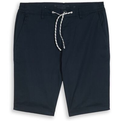 TOM TAILOR Herren Chino Shorts mit Kordelzug, blau, Uni, Gr. 32 TOM TAILOR Herren Chino Shorts mit Kordelzug, blau, Uni, Gr. 32