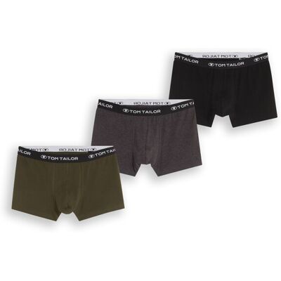TOM TAILOR Herren Boxershorts im 3er-Pack, grün, Uni, Gr. S TOM TAILOR Herren Boxershorts im 3er-Pack, grün, Uni, Gr. S