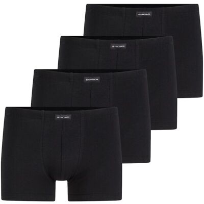 TOM TAILOR Herren Kurze Boxershorts im 4er-Pack, schwarz, Uni, Gr. M/5 TOM TAILOR Herren Kurze Boxershorts im 4er-Pack, schwarz, Uni, Gr. M/5