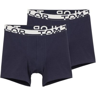 TOM TAILOR Herren Mittellange Boxershorts im 2er-Pack, blau, Uni, Gr. 5 TOM TAILOR Herren Mittellange Boxershorts im 2er-Pack, blau, Uni, Gr. 5