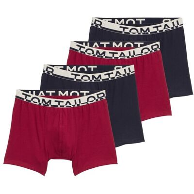 TOM TAILOR Herren Mittellange Boxershorts im 4er-Pack, rot, Uni, Gr. S/4 TOM TAILOR Herren Mittellange Boxershorts im 4er-Pack, rot, Uni, Gr. S/4