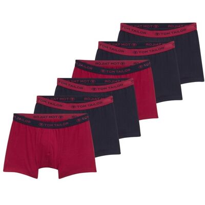 TOM TAILOR Herren Kurze Boxershorts im 6er-Pack, rot, Uni, Gr. S/4 TOM TAILOR Herren Kurze Boxershorts im 6er-Pack, rot, Uni, Gr. S/4