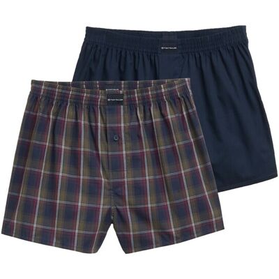 TOM TAILOR Herren Kurze Boxershorts im 2er-Pack, blau, Kariert, Gr. S/4 TOM TAILOR Herren Kurze Boxershorts im 2er-Pack, blau, Kariert, Gr. S/4