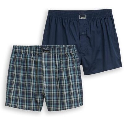TOM TAILOR Herren Boxershorts mit Karomuster im 2er-Pack, blau, Kariert, Gr. S/4 TOM TAILOR Herren Boxershorts mit Karomuster im 2er-Pack, blau, Kariert, Gr. S/4