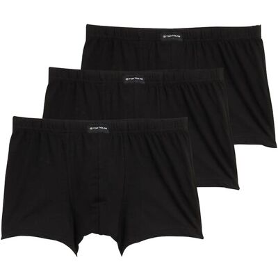 TOM TAILOR Herren Kurze Boxershorts im 3er-Pack, schwarz, Uni, Gr. L/6 TOM TAILOR Herren Kurze Boxershorts im 3er-Pack, schwarz, Uni, Gr. L/6