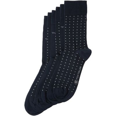 TOM TAILOR Herren Socken im 6er-Pack, blau, Gepunktet, Gr. 39-42 TOM TAILOR Herren Socken im 6er-Pack, blau, Gepunktet, Gr. 39-42