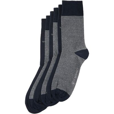 TOM TAILOR Herren Socken im 6er-Pack, blau, Gestreift, Gr. 39-42 TOM TAILOR Herren Socken im 6er-Pack, blau, Gestreift, Gr. 39-42