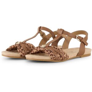 TOM TAILOR Damen Flache Sandalen mit Animal-Print, braun, Animalprint, Gr. 37 TOM TAILOR Damen Flache Sandalen mit Animal-Print, braun, Animalprint, Gr. 37