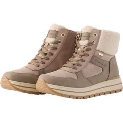 TOM TAILOR Damen Wasserfeste Stiefeletten mit Plateau-Sohle, beige, Uni, Gr. 38 TOM TAILOR Damen Wasserfeste Stiefeletten mit Plateau-Sohle, beige, Uni, Gr. 38