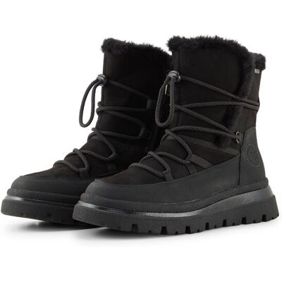 TOM TAILOR Damen Wasserfeste Schneestiefel mit Schnürung, schwarz, Uni, Gr. 38 TOM TAILOR Damen Wasserfeste Schneestiefel mit Schnürung, schwarz, Uni, Gr. 38