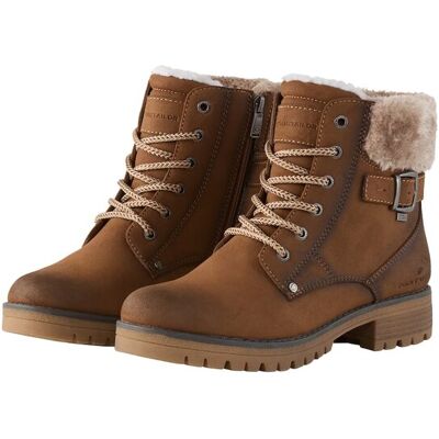 TOM TAILOR Damen Wasserfeste Stiefel mit Material-Mix, braun, Uni, Gr. 36 TOM TAILOR Damen Wasserfeste Stiefel mit Material-Mix, braun, Uni, Gr. 36