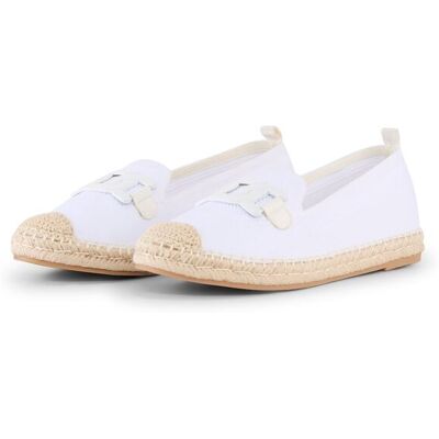 TOM TAILOR Damen Flache Espadrilles mit Kontrastnähten, weiß, Uni, Gr. 37 TOM TAILOR Damen Flache Espadrilles mit Kontrastnähten, weiß, Uni, Gr. 37