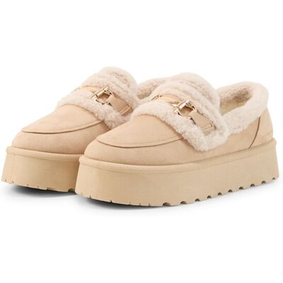 TOM TAILOR Damen Gefütterte Slipper mit Plateau-Sohle, beige, Uni, Gr. 39 TOM TAILOR Damen Gefütterte Slipper mit Plateau-Sohle, beige, Uni, Gr. 39