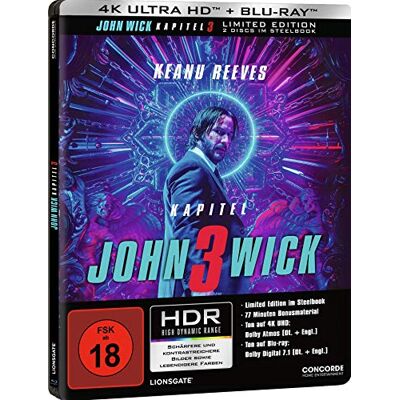 Chad Stahelski - John Wick: Kapitel 3 - 2 Disc-Edition - 4K UHD und Blu-ray im Steelbook - Preis vom 25.06.2026 23:23:36 h Chad Stahelski - John Wick: Kapitel 3 - 2 Disc-Edition - 4K UHD und Blu-ray im Steelbook - Preis vom 25.06.2026 23:23:36 h