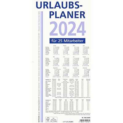 Zettler Kalender - Urlaubsplaner 2024 100x29,7 - 16 Monate- Wandplaner - gefalzt - für 25 Personen - 992-0000 - Preis vom 18.06.2026 05:44:55 h Zettler Kalender - Urlaubsplaner 2024 100x29,7 - 16 Monate- Wandplaner - gefalzt - für 25 Personen - 992-0000 - Preis vom 18.06.2026 05:44:55 h
