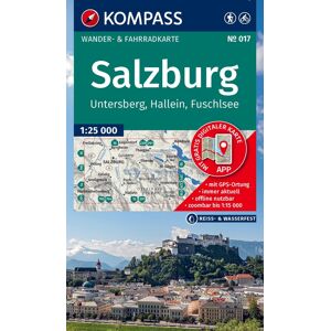KOMPASS Wanderkarte 017 Salzburg, Untersberg, Hallein, Fuschlsee 1:25.000: Wander- und Fahrradkarte in einem - inklusive Offline-Verwendung in der KOMPASS-App. Wander-& Radwege. Skitouren. Langlaufen. - Preis vom 16.06.2026 05:30:18 h KOMPASS Wanderkarte 017 Salzburg, Untersberg, Hallein, Fuschlsee 1:25.000: Wander- und Fahrradkarte in einem - inklusive Offline-Verwendung in der KOMPASS-App. Wander-& Radwege. Skitouren. Langlaufen. - Preis vom 16.06.2026 05:30:18 h