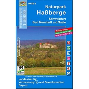 Landesamt für Vermessung und Geoinformation Bayern - Naturpark Hassberge 1 : 50 000: Schweinfurt / Bad Neustadt a.d.Saale. Mit Wanderwegen, Radwanderwegen, UTM-Gitter für GPS (UK 50-02) (UK50 ... Karte Freizeitkarte Wanderkarte) - Preis vom 15.06.2026 05: Landesamt für Vermessung und Geoinformation Bayern - Naturpark Hassberge 1 : 50 000: Schweinfurt / Bad Neustadt a.d.Saale. Mit Wanderwegen, Radwanderwegen, UTM-Gitter für GPS (UK 50-02) (UK50 ... Karte Freizeitkarte Wanderkarte) - Preis vom 15.06.2026 05: