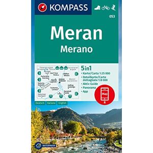 KOMPASS Wanderkarte 053 Meran / Merano 1:25.000: 5in1 Wanderkarte mit Panorama, Stadtplan und Aktiv Guide inklusive Karte zur offline Verwendung in der KOMPASS-App. Fahrradfahren. Skitouren. - Preis vom 14.06.2026 05:24:48 h KOMPASS Wanderkarte 053 Meran / Merano 1:25.000: 5in1 Wanderkarte mit Panorama, Stadtplan und Aktiv Guide inklusive Karte zur offline Verwendung in der KOMPASS-App. Fahrradfahren. Skitouren. - Preis vom 14.06.2026 05:24:48 h