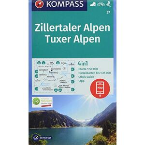 KOMPASS-Karten GmbH - Zillertaler Alpen, Tuxer Alpen: 4in1 Wanderkarte 1:50000 mit Aktiv Guide und Detailkarten inklusive Karte zur offline Verwendung in der KOMPASS-App. ... Skitouren. (KOMPASS-Wanderkarten, Band 37) - Preis vom 15.06.2026 05:30:30 h KOMPASS-Karten GmbH - Zillertaler Alpen, Tuxer Alpen: 4in1 Wanderkarte 1:50000 mit Aktiv Guide und Detailkarten inklusive Karte zur offline Verwendung in der KOMPASS-App. ... Skitouren. (KOMPASS-Wanderkarten, Band 37) - Preis vom 15.06.2026 05:30:30 h