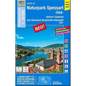 Landesamt für Digitalisierung, Breitband und Vermessung, Bayern - UK50-16 Naturpark Spessart, Süd: Unteres Taubertal, Geo-Naturpark Bergstraße-Odenwald Ost, Obernburg a.Main, Erlenbach a.Main, Wertheim, Miltenberg, ... Karte Freizeitkarte Wanderkarte) - P Landesamt für Digitalisierung, Breitband und Vermessung, Bayern - UK50-16 Naturpark Spessart, Süd: Unteres Taubertal, Geo-Naturpark Bergstraße-Odenwald Ost, Obernburg a.Main, Erlenbach a.Main, Wertheim, Miltenberg, ... Karte Freizeitkarte Wanderkarte) - P