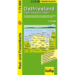 GeoMap - Radwanderkarte Ostfriesland 1:75 000: Von Wangerooge im Norden bis Bad Zwischenahn im Süden. Von Borkum im Westen bis zum Jadebusen im Osten (Geo Map) - Preis vom 13.06.2026 05:28:29 h GeoMap - Radwanderkarte Ostfriesland 1:75 000: Von Wangerooge im Norden bis Bad Zwischenahn im Süden. Von Borkum im Westen bis zum Jadebusen im Osten (Geo Map) - Preis vom 13.06.2026 05:28:29 h