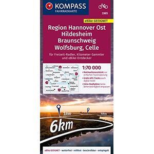 KOMPASS-Karten GmbH - KOMPASS Fahrradkarte Region Hannover Ost, Hildesheim, Braunschweig, Wolfsburg, Celle 3365: Fahrradkarte. GPS-genau. 1:70000 (KOMPASS-Fahrradkarten Deutschland, Band 3365) - Preis vom 13.06.2026 05:28:29 h KOMPASS-Karten GmbH - KOMPASS Fahrradkarte Region Hannover Ost, Hildesheim, Braunschweig, Wolfsburg, Celle 3365: Fahrradkarte. GPS-genau. 1:70000 (KOMPASS-Fahrradkarten Deutschland, Band 3365) - Preis vom 13.06.2026 05:28:29 h