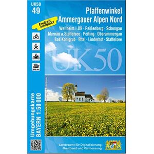 Landesamt für Digitalisierung, Breitband und Vermessung, Bayern - UK50-49 Pfaffenwinkel, Ammergauer Alpen Nord (Umgebungskarte 1:50000): Weilheim i.OB, Peißenberg, Schongau, Murnau a. Staffelsee, Peiting, ... Karte Freizeitkarte Wanderkarte) - Preis vom 1 Landesamt für Digitalisierung, Breitband und Vermessung, Bayern - UK50-49 Pfaffenwinkel, Ammergauer Alpen Nord (Umgebungskarte 1:50000): Weilheim i.OB, Peißenberg, Schongau, Murnau a. Staffelsee, Peiting, ... Karte Freizeitkarte Wanderkarte) - Preis vom 1
