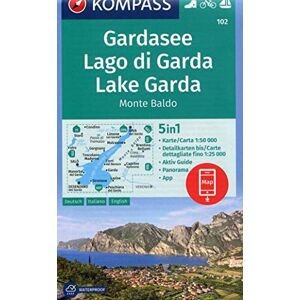 KOMPASS-Karten GmbH - Gardasee, Lago di Garda, Lake Garda, Monte Baldo: 5in1 Wanderkarte 1:50000 mit Panorama, Aktiv Guide und Detailkarten inklusive Karte zur offline ... Segeln. (KOMPASS-Wanderkarten, Band 102) - Preis vom 14.06.2026 05:24:48 h KOMPASS-Karten GmbH - Gardasee, Lago di Garda, Lake Garda, Monte Baldo: 5in1 Wanderkarte 1:50000 mit Panorama, Aktiv Guide und Detailkarten inklusive Karte zur offline ... Segeln. (KOMPASS-Wanderkarten, Band 102) - Preis vom 14.06.2026 05:24:48 h