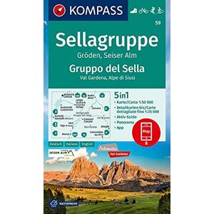 KOMPASS-Karten GmbH - KOMPASS Wanderkarte Sellagruppe, Gruppo del Sella: 5in1 Wanderkarte 1:50000 mit Aktiv Guide, Detailkarten und Panorama inklusive Karte zur offline ... Langlaufen. (KOMPASS-Wanderkarten, Band 59) - Preis vom 15.06.2026 05:30:30 h KOMPASS-Karten GmbH - KOMPASS Wanderkarte Sellagruppe, Gruppo del Sella: 5in1 Wanderkarte 1:50000 mit Aktiv Guide, Detailkarten und Panorama inklusive Karte zur offline ... Langlaufen. (KOMPASS-Wanderkarten, Band 59) - Preis vom 15.06.2026 05:30:30 h