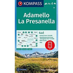 KOMPASS-Karten GmbH - Adamello, La Presanella: 4in1 Wanderkarte 1:50000 mit Aktiv Guide und Detailkarten inklusive Karte zur offline Verwendung in der KOMPASS-App. ... Reiten. (KOMPASS-Wanderkarten, Band 71) - Preis vom 11.06.2026 05:43:19 h KOMPASS-Karten GmbH - Adamello, La Presanella: 4in1 Wanderkarte 1:50000 mit Aktiv Guide und Detailkarten inklusive Karte zur offline Verwendung in der KOMPASS-App. ... Reiten. (KOMPASS-Wanderkarten, Band 71) - Preis vom 11.06.2026 05:43:19 h