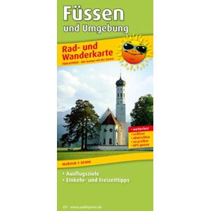 Publicpress - Rad- und Wanderkarte Füssen und Umgebung: mit Ausflugszielen, Einkehr- & Freizeittipps, Nebenkarten Lechstausee und Tannheimer Tal, wetterfest, ... wetterfest, reissfest, abwischbar, GPS-genau - Preis vom 14.06.2026 05:24:48 h Publicpress - Rad- und Wanderkarte Füssen und Umgebung: mit Ausflugszielen, Einkehr- & Freizeittipps, Nebenkarten Lechstausee und Tannheimer Tal, wetterfest, ... wetterfest, reissfest, abwischbar, GPS-genau - Preis vom 14.06.2026 05:24:48 h