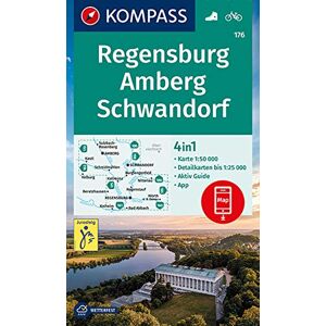 KOMPASS-Karten GmbH - KOMPASS Wanderkarte Regensburg, Amberg, Schwandorf: 4in1 Wanderkarte 1:50000 mit Aktiv Guide und Detailkarten inklusive Karte zur offline Verwendung ... (KOMPASS-Wanderkarten, Band 176) - Preis vom 16.06.2026 05:30:18 h KOMPASS-Karten GmbH - KOMPASS Wanderkarte Regensburg, Amberg, Schwandorf: 4in1 Wanderkarte 1:50000 mit Aktiv Guide und Detailkarten inklusive Karte zur offline Verwendung ... (KOMPASS-Wanderkarten, Band 176) - Preis vom 16.06.2026 05:30:18 h