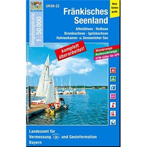Landesamt für Digitalisierung, Breitband und Vermessung, Bayern - UK50-22 Fränkisches Seenland: Brombachsee, Altmühlsee, Rothsee, Igelsbachsee, Hahnenkammsee, Weißenburg i.Bay., Hilpoltstein, Herrieden, Ornbau, ... Karte Freizeitkarte Wanderkarte) - Preis Landesamt für Digitalisierung, Breitband und Vermessung, Bayern - UK50-22 Fränkisches Seenland: Brombachsee, Altmühlsee, Rothsee, Igelsbachsee, Hahnenkammsee, Weißenburg i.Bay., Hilpoltstein, Herrieden, Ornbau, ... Karte Freizeitkarte Wanderkarte) - Preis